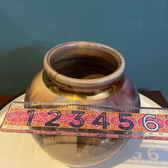 Vintage ED WEINTRAUB ONE OF A KIND ORIGINAL SIGNED 7” VASE With Gold Detailing - Picture 10 of 10